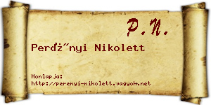 Perényi Nikolett névjegykártya